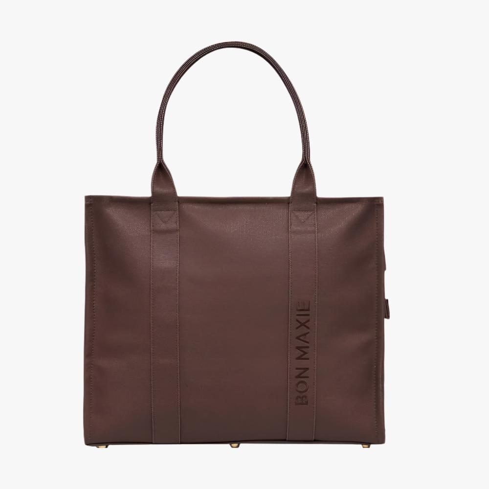 Large Bon Vivant Structured Tote Bag -- Chocolate