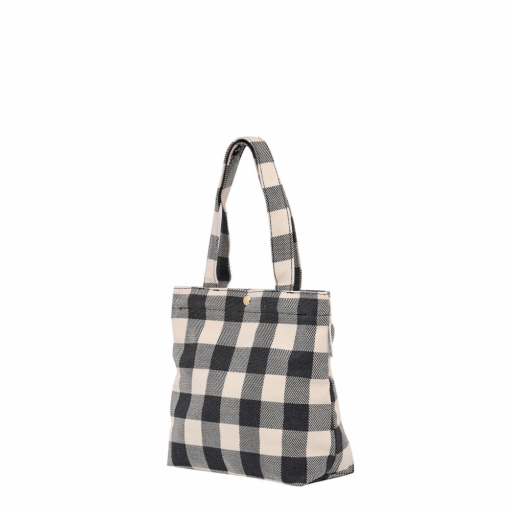 Mini Bonnie Tote Bag - Black Gingham