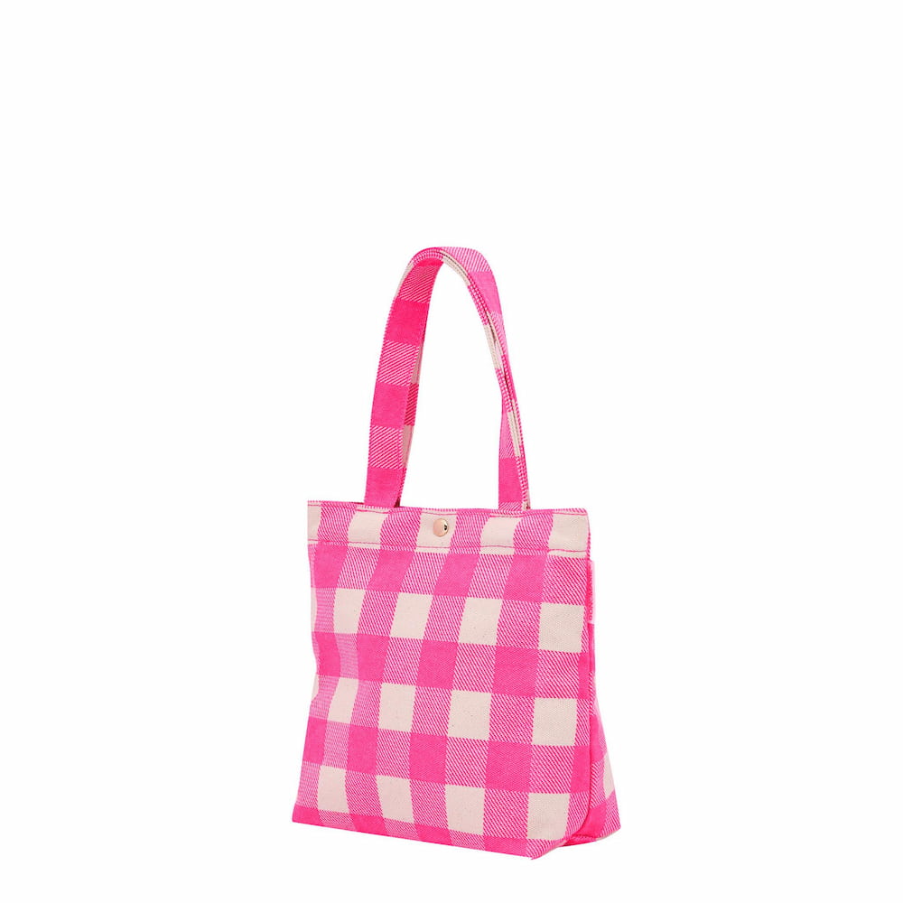 Bonnie Tote Bag Neon Pink Gingham