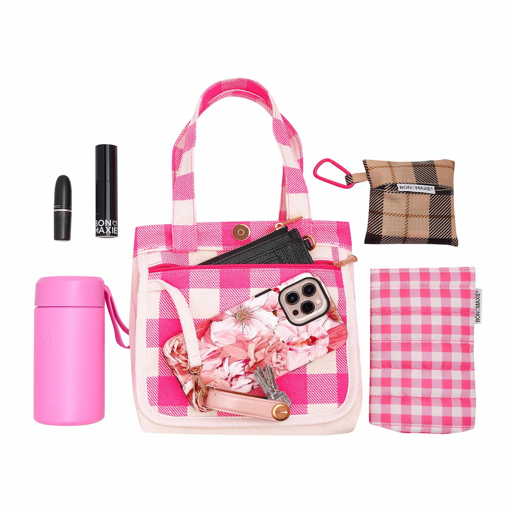 Mini Bonnie Tote Bag - Black Gingham