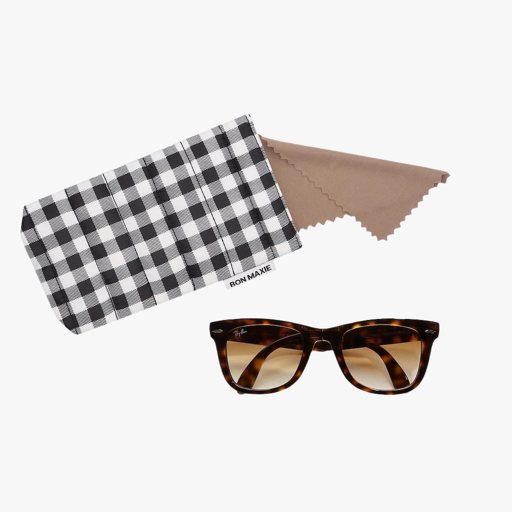 Easy-Squeezy Glasses Case -- Black Gingham