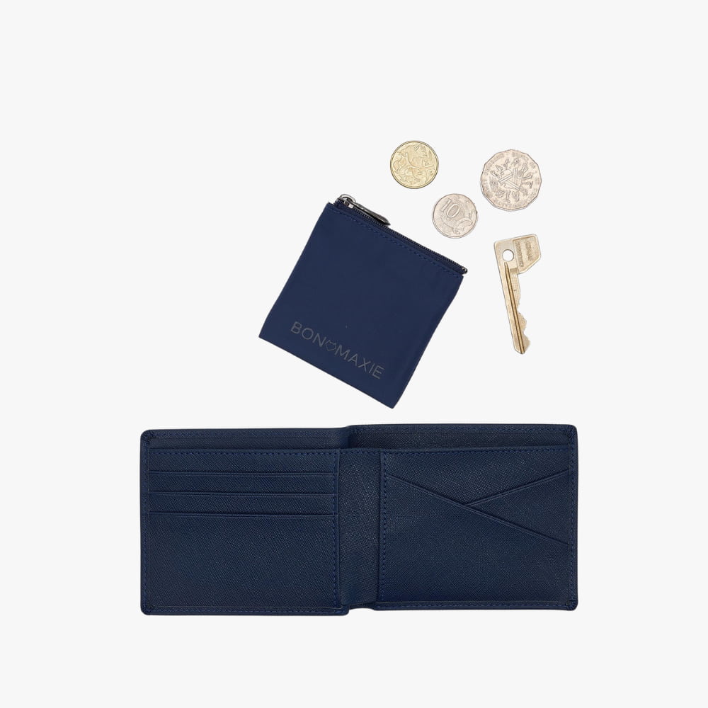 Leather Game Changer Men's Wallet -- Navy