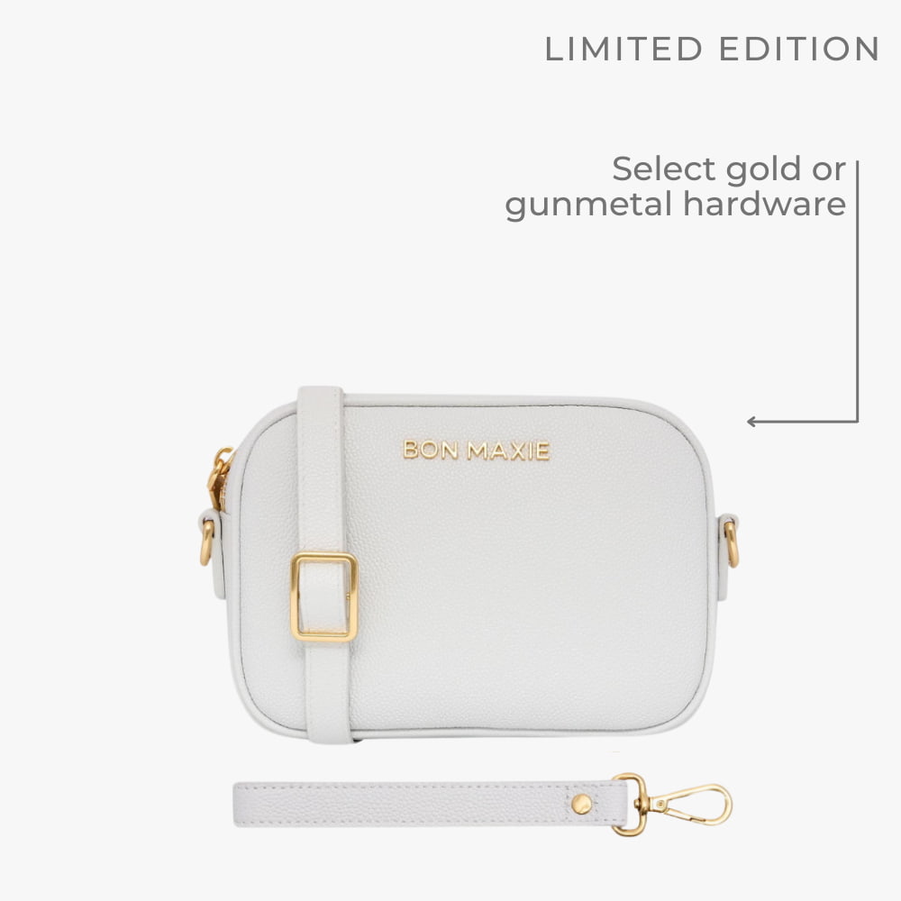 Mini Sidekick Wallet Crossbody Bag -- White Caviar