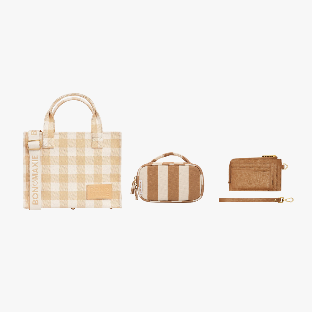 Get Organised Mini Tote Bundle -- Almond Gingham