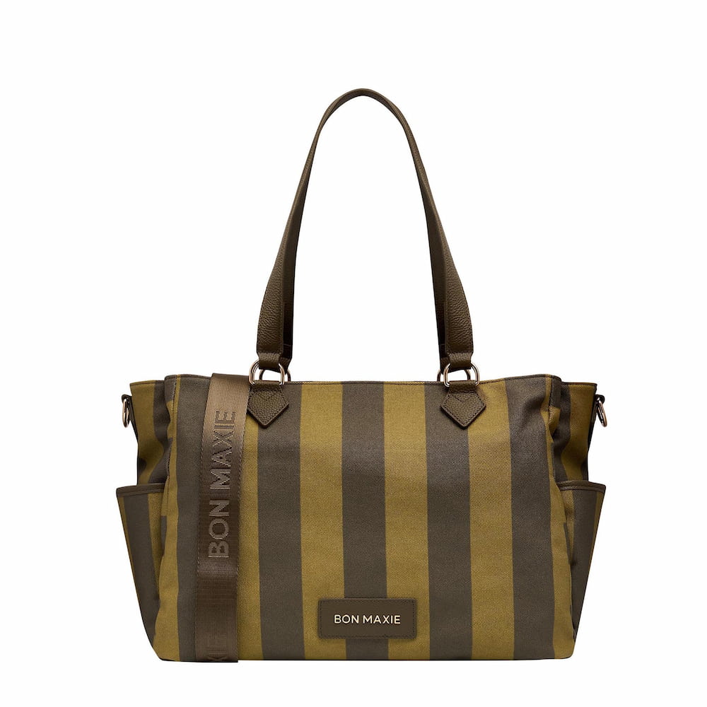 Nappy or Not Carryall Tote Bag - Khaki Stripe