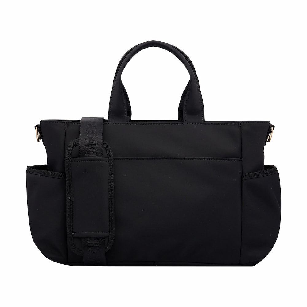 Multi-Pocket Nappy Bag -- Black Nylon