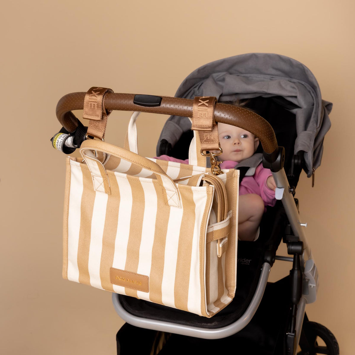 No-Slip Velcro Pram Straps -- Khaki