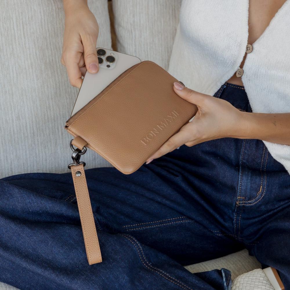 Phone Wallet Pouch -- Tan