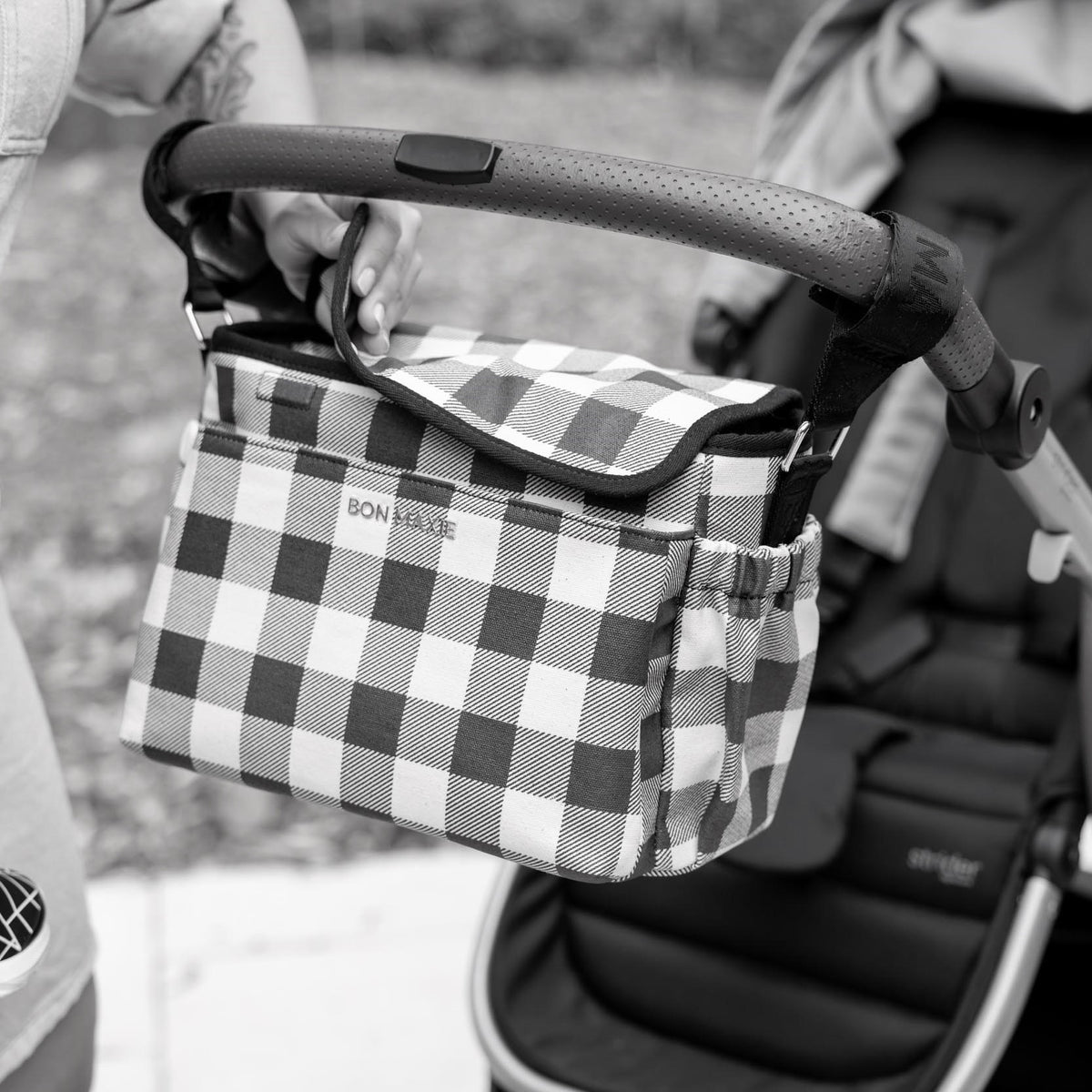 Carryall Pram Caddy -- Tan Stripe