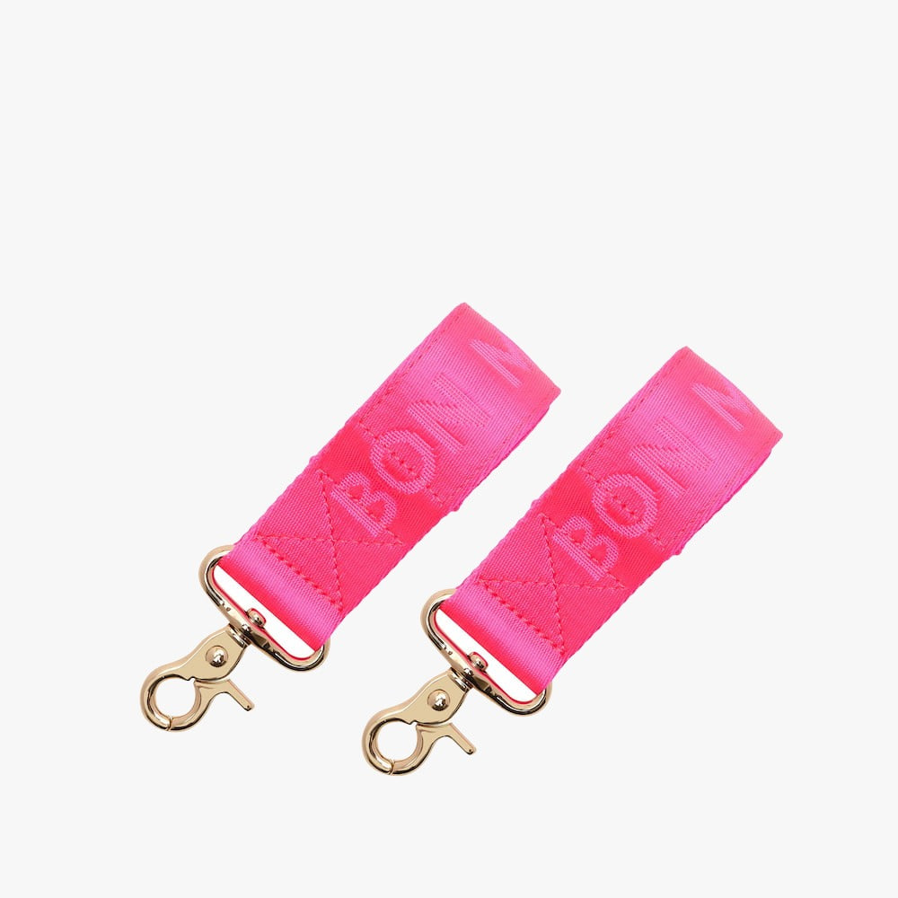 No-Slip Velcro Pram Straps -- Neon Pink