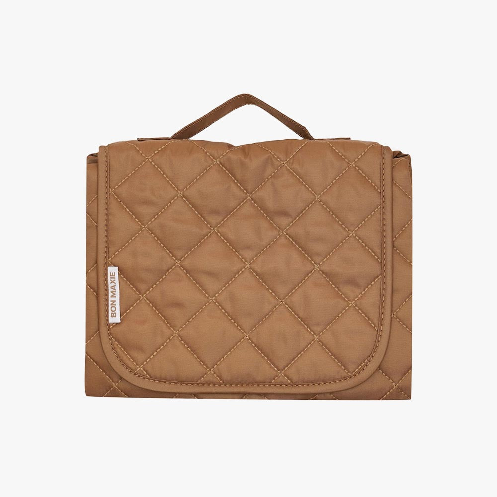 Quilted Change Mat Nappy Clutch -- Tan