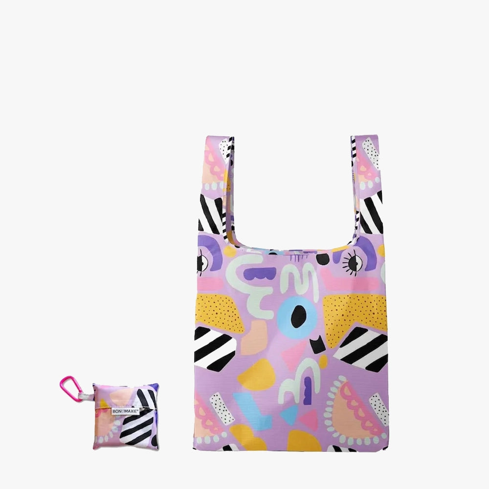 Reusable Shopping Bag - 2 Sizes -- Eye Love Purple