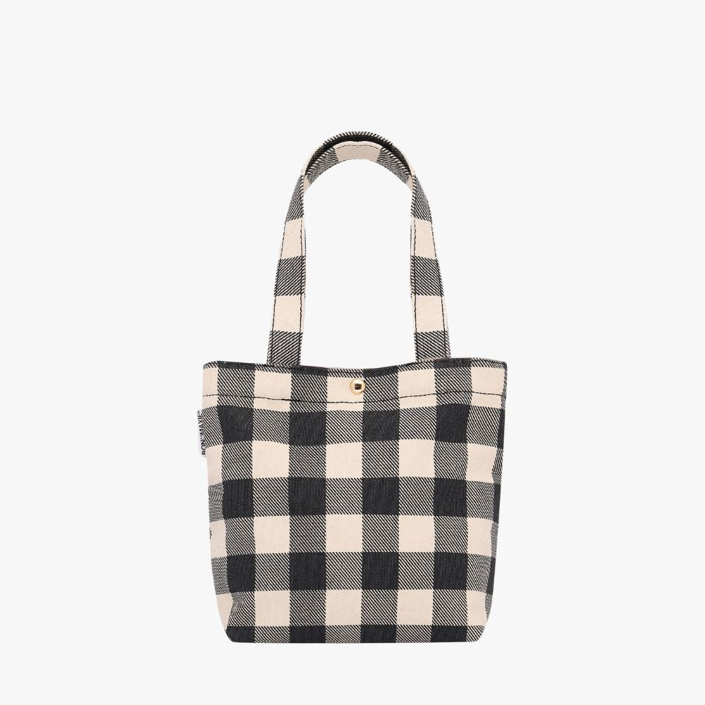 Mini Bonnie Tote Bag -- Black Gingham